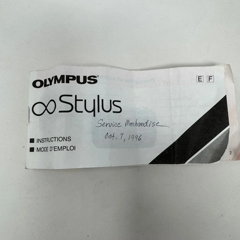 Olympus Infinity Stylus 35mm Film Camera 35mm f/3.5 Lens with Case Manual Tested